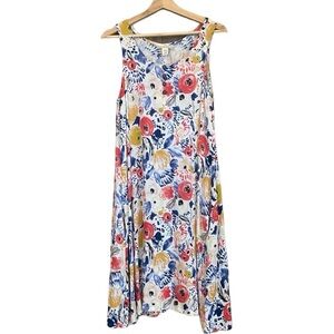 Water Lily Sleeveless Summer Dress with Pockets Size M